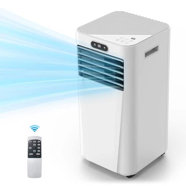 5,000 BTU(DOE) Standing Portable Air Conditioners Cools 400 sq. ft. w/ Dehumidifier,Remote and 3-in-1 Operation in White