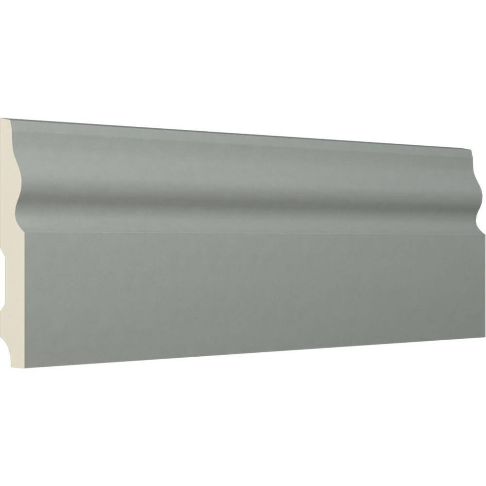 Primed Gray Polyurethane Geometric Baseboard Moulding Sample