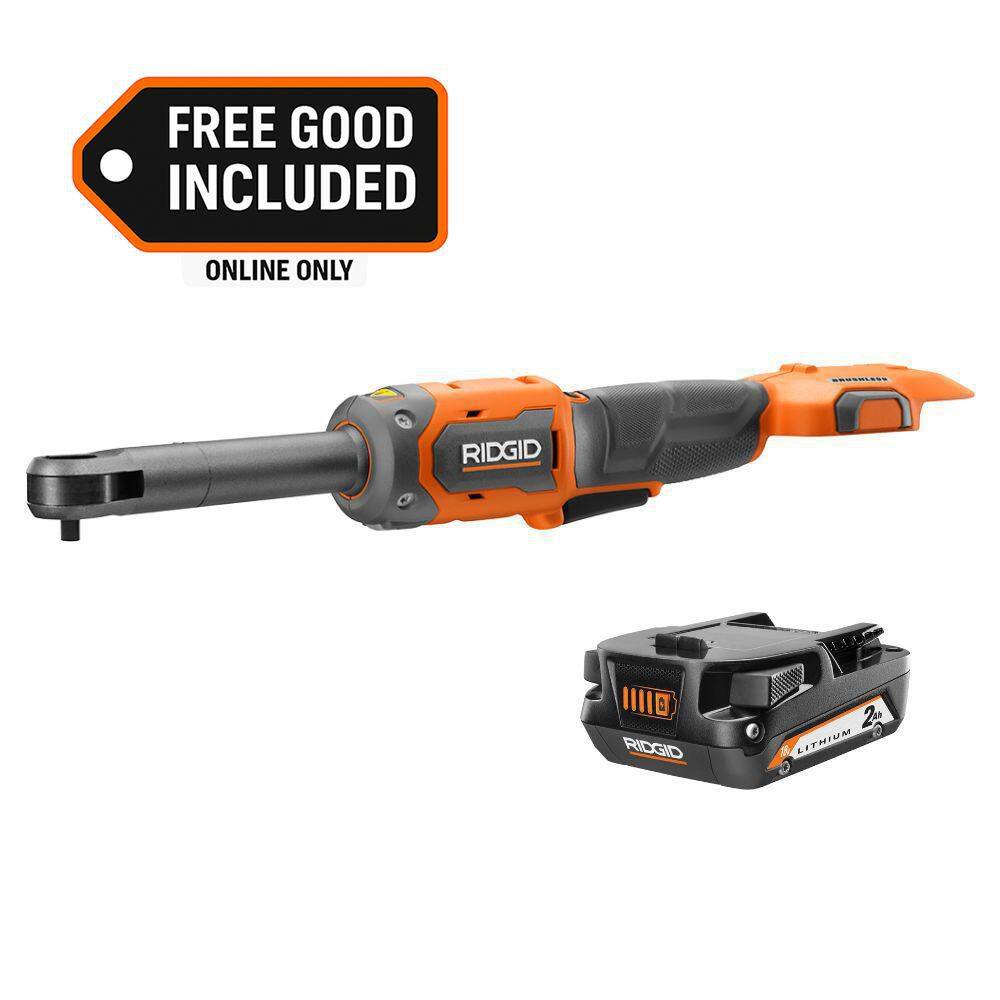 18V Brushless Cordless 1/4 in. Extended Reach Ratchet with FREE 2.0 Ah Lithium-Ion Battery price history on PriceWatchPro