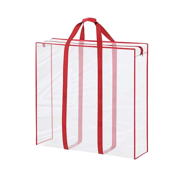 OSTO 30 in. Clear and Red PVC Christmas Accessory Storage Bag