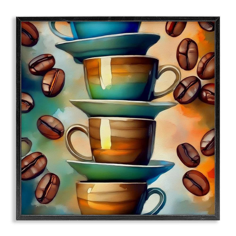 Ceramic Teacups and Coffee by Alina Georgescu Black Framed Food Giclee Art Print 17 in. x 17 in. price history on PriceWatchPro
