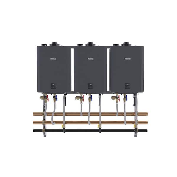 TRW Interior Wall Mount 3-Unit Tankless Water Heater System