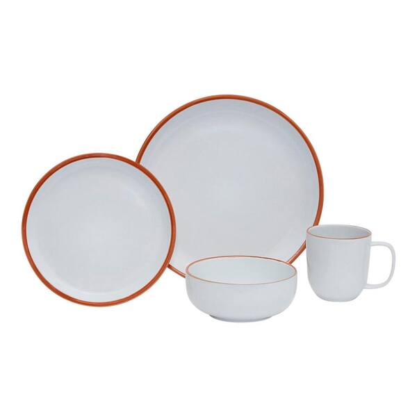 BAUM Terra 16-Piece Contemporary White Ceramic Dinnerware Set (Service for 4)