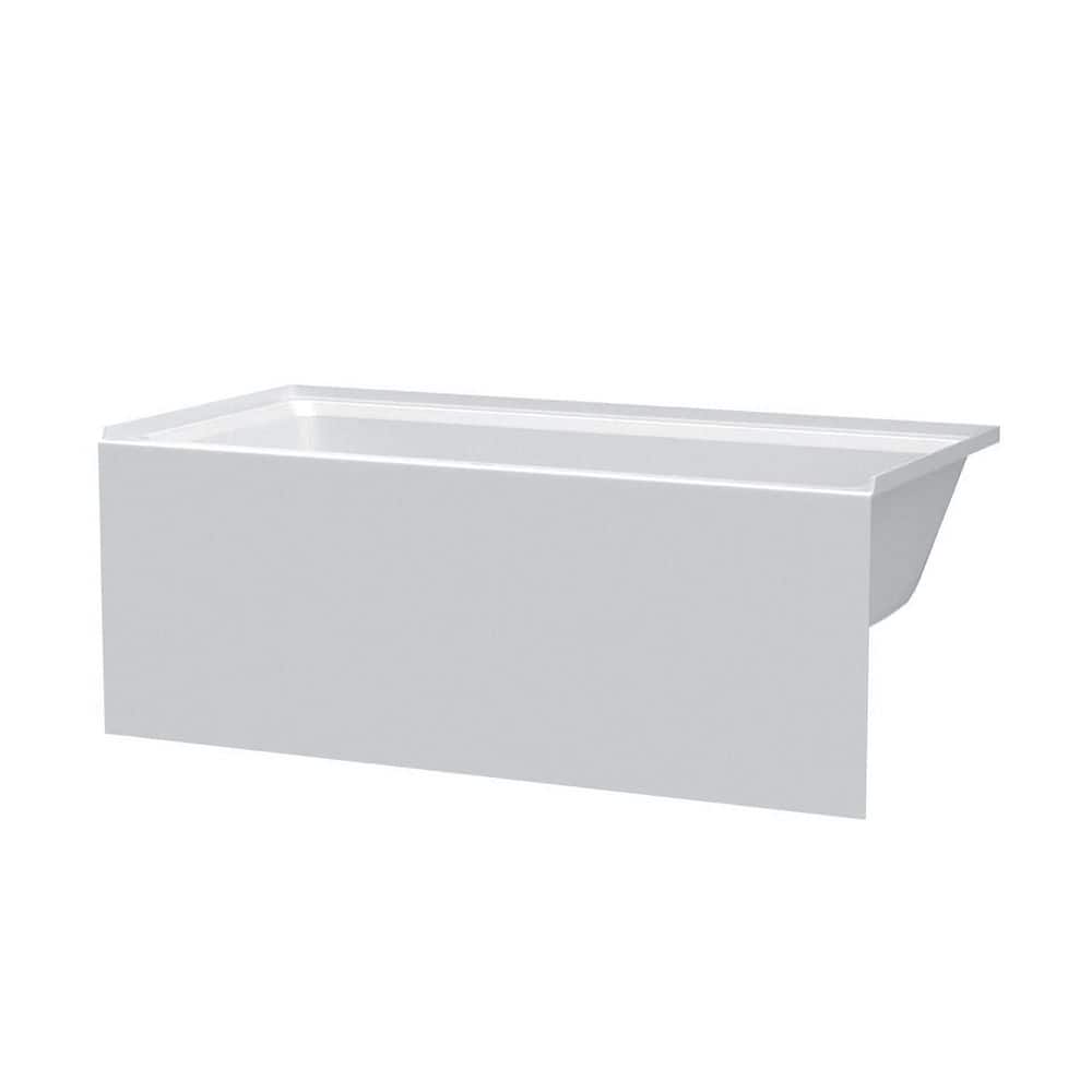 60 in. x 32 in. Soaking Bathtub with Right Drain in White with Trip Lever Drain in Satin Nickel price history on PriceWatchPro
