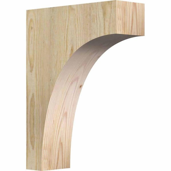 Ekena Millwork 4 in. x 12 in. x 16 in. Douglas Fir Huntington Rough Sawn Corbel