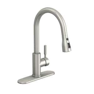 Garrick Single-Handle Pull-Down Sprayer Kitchen Faucet in Brushed Nickel