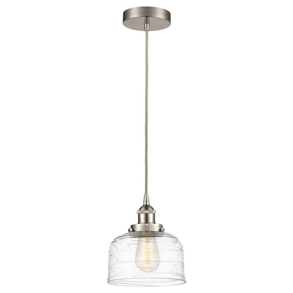 Bell 60-Watt 1-Light Brushed Satin Nickel Standard Mini Pendant Light with Clear Glass Shade, No Bulbs Included price history on PriceWatchPro