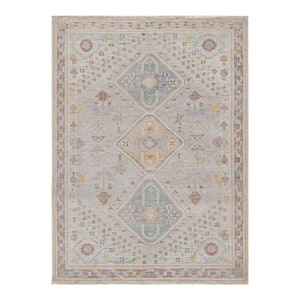 Oushak One-of-a-Kind Traditional Ivory 5 ft. x 7 ft. Hand Knotted Tribal Area Rug