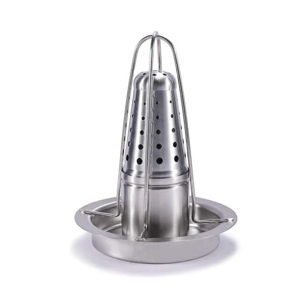 304 Stainless Steel Beer Can Chicken Holder with Flavor Container Chicken Roaster Grill Kitchen Tool 1 Pack