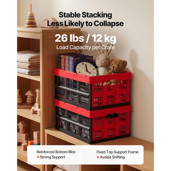 SKYSHALO Plastic Collapsible Storage Bins, 8 Gal. Capacity, 3