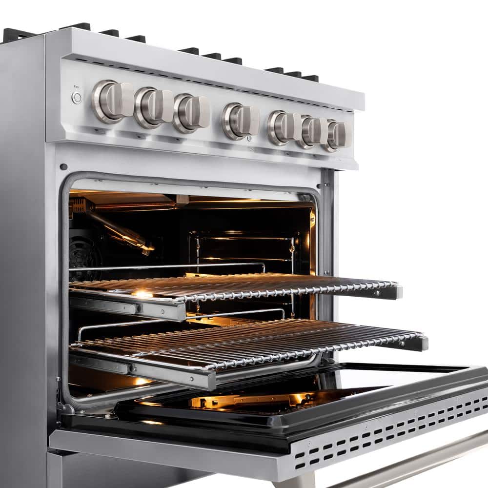 ZLINE 36'' Stainless Steel Gas Range with Convection Oven