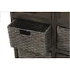 ANBAZAR Espresso Storage Cabinet Console Table with 2-Drawers and 4-Wicker  Baskets for Home Entryway Living Room KZ-031-B - The Home Depot