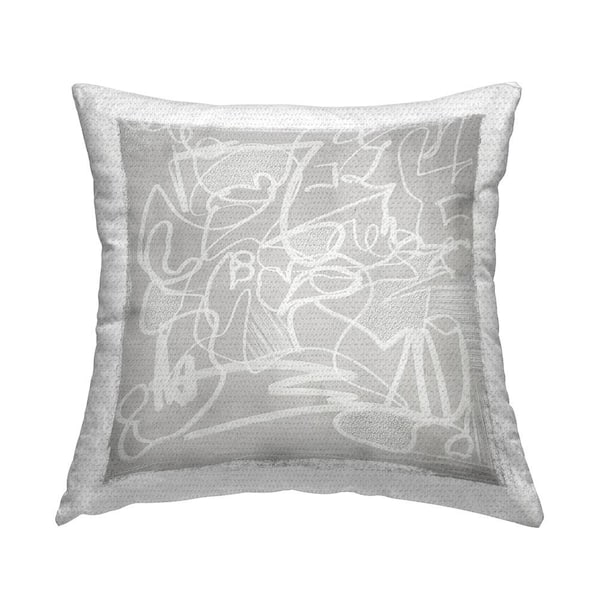 Stupell Industries Petri Dish Grey Abstract Grey Square Outdoor Throw Pillow