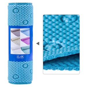 17 in. x 36 in. Blue Double Layer Foam Non-Slip Bathtub Mat, a More Comfortable and Thicker Tub Mat Than Other Shower