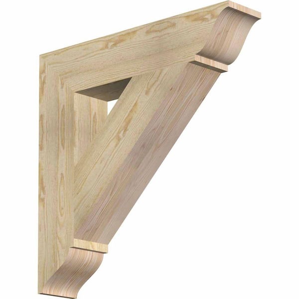 Ekena Millwork 6 in. x 30 in. x 30 in. Douglas Fir Traditional Rough Sawn Bracket