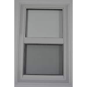 Vertical Two-Track Storm Window with Screen On Bottom - White Frame