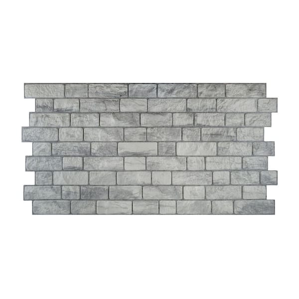 Falkirk Retro 3D VI 3-1/6 ft. x 1-3/5 ft. Gray PVC Decorative Wall Paneling, Waterproof, Easy to Install, 10-Pack