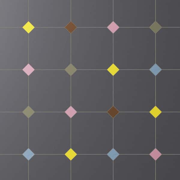 Vaudeville Octagon Antracita with Taco Multi 8 in. x 8 in. Porcelain Floor and Wall Tile (11.25 sq. ft. /Case)