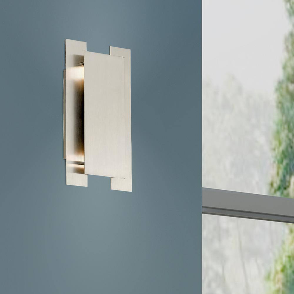 Brushed Nickel 2-Light Vertical/Horizontal Wall Sconce