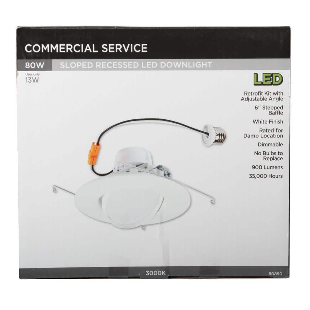 Sleek White Aluminum 7.28" LED Recessed Lighting Kit for Indoor/Outdoor