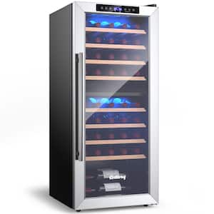 Dual Zone 43-Bottle Free Standing Wine Cooler Refrigerator Temperature Control w/8 Shelves