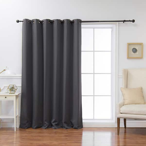 Best Home Fashion Dark Grey Grommet Blackout Curtain - 80 in. W x