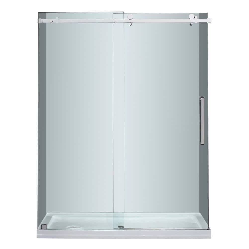 Moselle 60'' Stainless Steel Frameless Sliding Shower Door