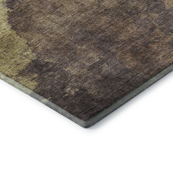 Mayfield Premium Machine Washable Abstract AMF1983 Mocha 5 ft. x 7 ft. 6 in. Area Rug