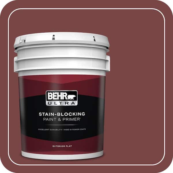 BEHR ULTRA 5 gal. #150F-7 Burnt Tile Flat Exterior Paint & Primer