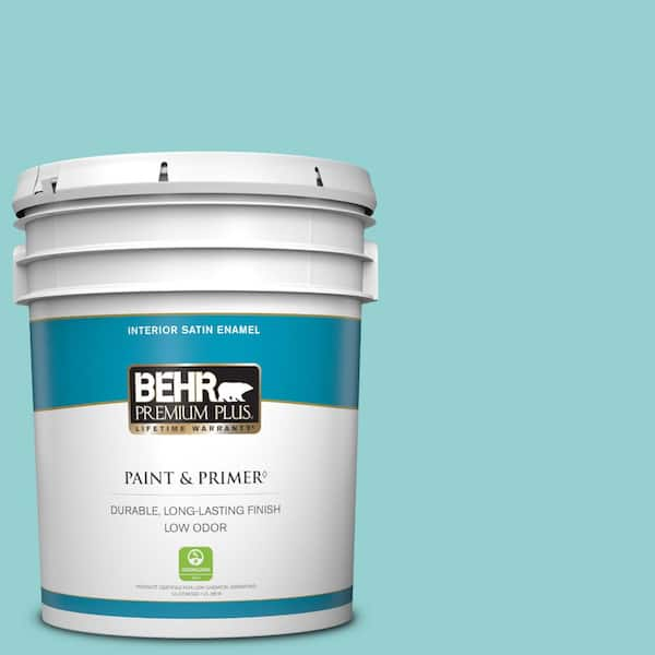 BEHR PREMIUM PLUS 5 gal. #M460-3 Big Surf Satin Enamel Low Odor Interior Paint & Primer