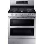 30 in. 5.8 cu. ft. Double Oven Gas Range with Self-Cleaning Convection Oven in Stainless