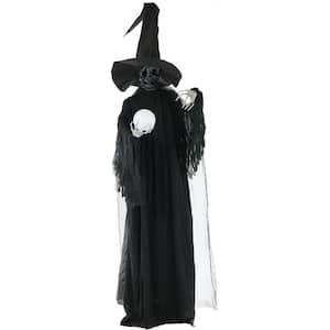 7.5 ft. Phantom Witch with Multi-Color Crystal Ball Halloween Prop, Strobe Light for Indoor/Outdoor Halloween Decoration