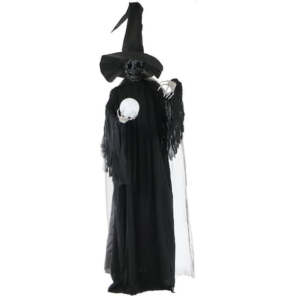 Haunted Hill Farm 7.5 ft. Phantom Witch with Multi-Color Crystal ...