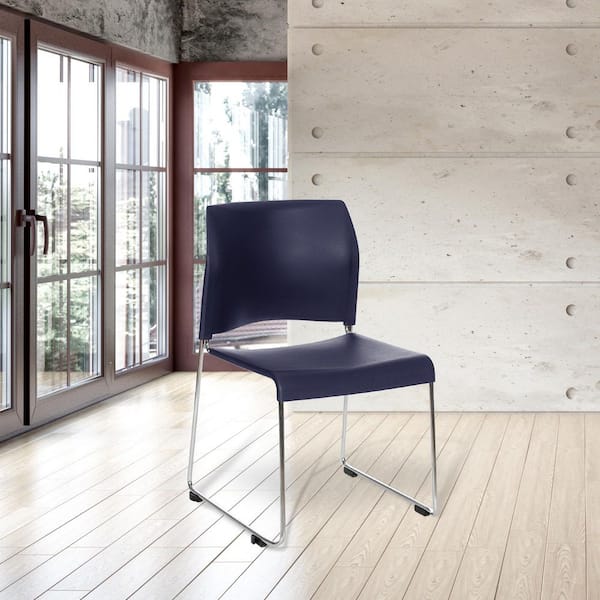 Jody Collection Plastic Stackable Chair in Blue, (Pack of 4)