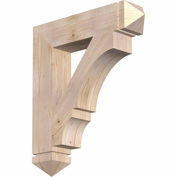 Ekena Millwork 5.5 in. x 32 in. x 28 in. Douglas Fir Balboa Arts and Crafts Smooth Bracket