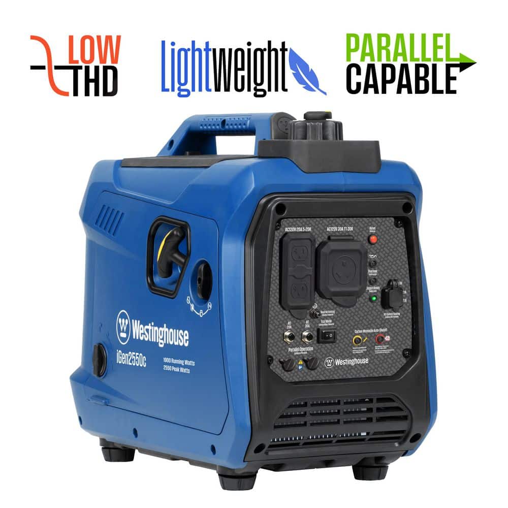 Westinghouse 1,500-Watt Gas Powered Portable Inverter Generator with Recoil Start and Quiet Technology
