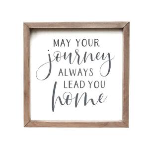 May Your Journey Always Lead You Home Framed Wood Wall Decorative Sign