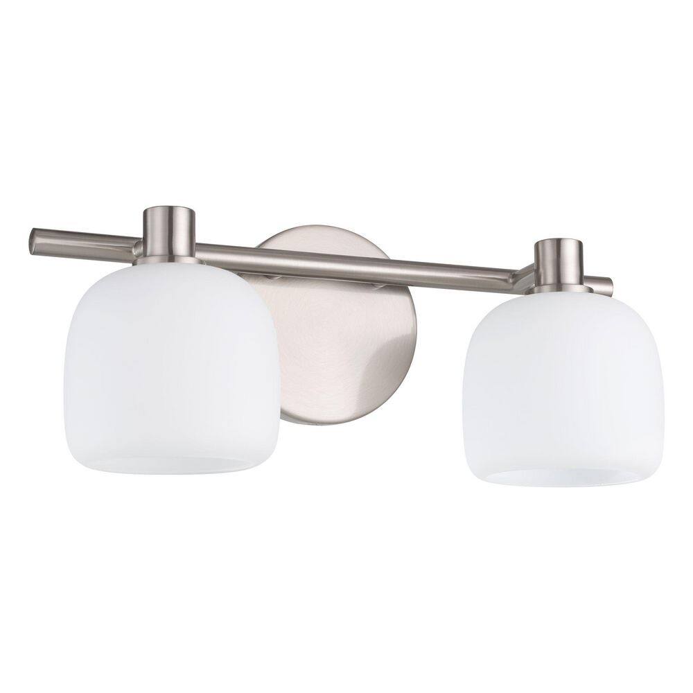 Valentina 15-in. 2-light Brushed Nickel Vanity Light with Etched Opal Glass Shades price history on PriceWatchPro