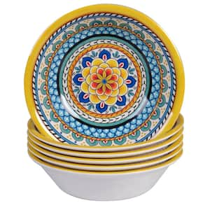 Portofino 6-Piece Seasonal Multicolored Melamine 7.5 in. diameter x 2 in. high 22 oz. Bowl Set (Service for 6)