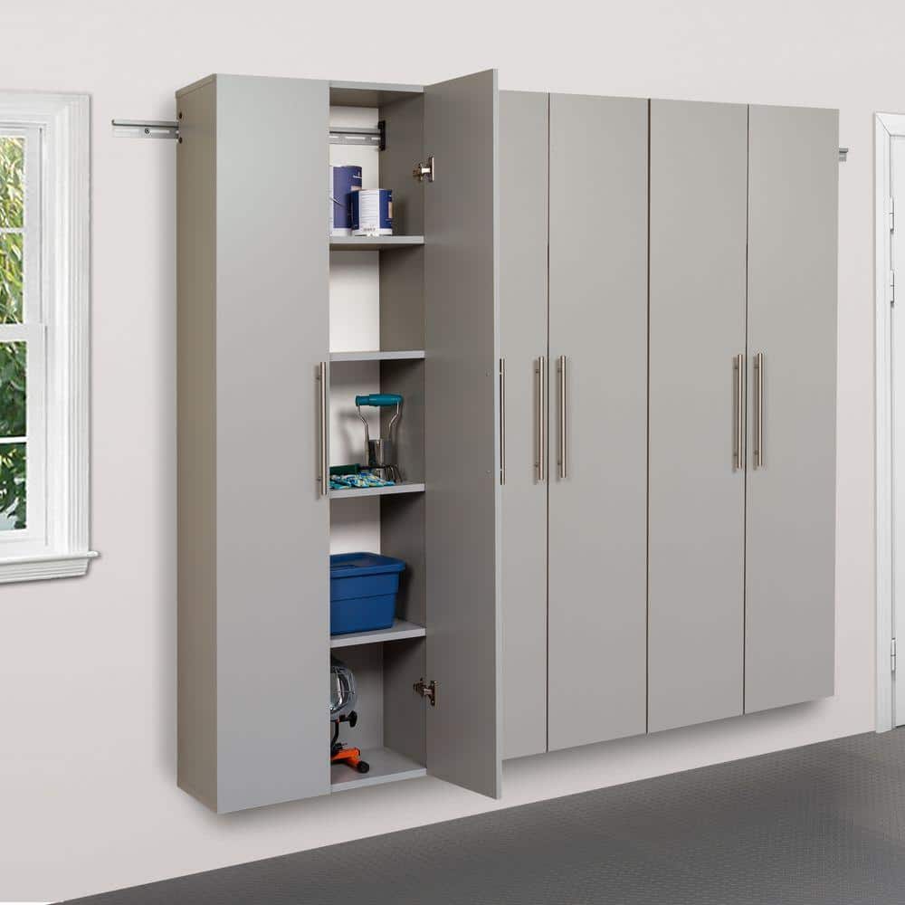 Light Gray Composite Wood Office Storage Cabinet with Adjustable Shelving