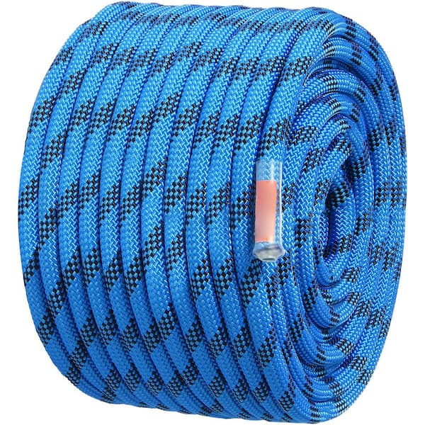 12. 7mm Static Climbing Rope 45. 7M (150 ft.) Outdoor Rock Climbing Rope 30KN for Escape Rappelling Fire Rescue Blue