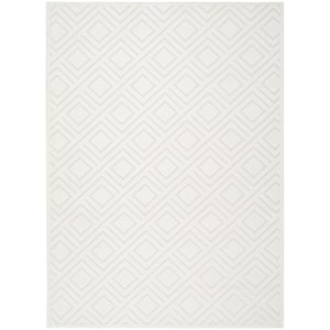 Casual Ivory 5 ft. x 7 ft. Checker Contemporary Area Rug