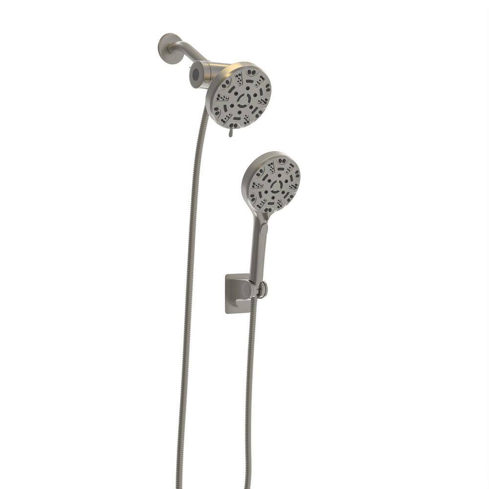 8-Spray 4.7 in. Dual Shower Head and Handheld Shower Head,1.8 GPM with Wall Mount Fixed Shower Head in Brushed Nickel price history on PriceWatchPro
