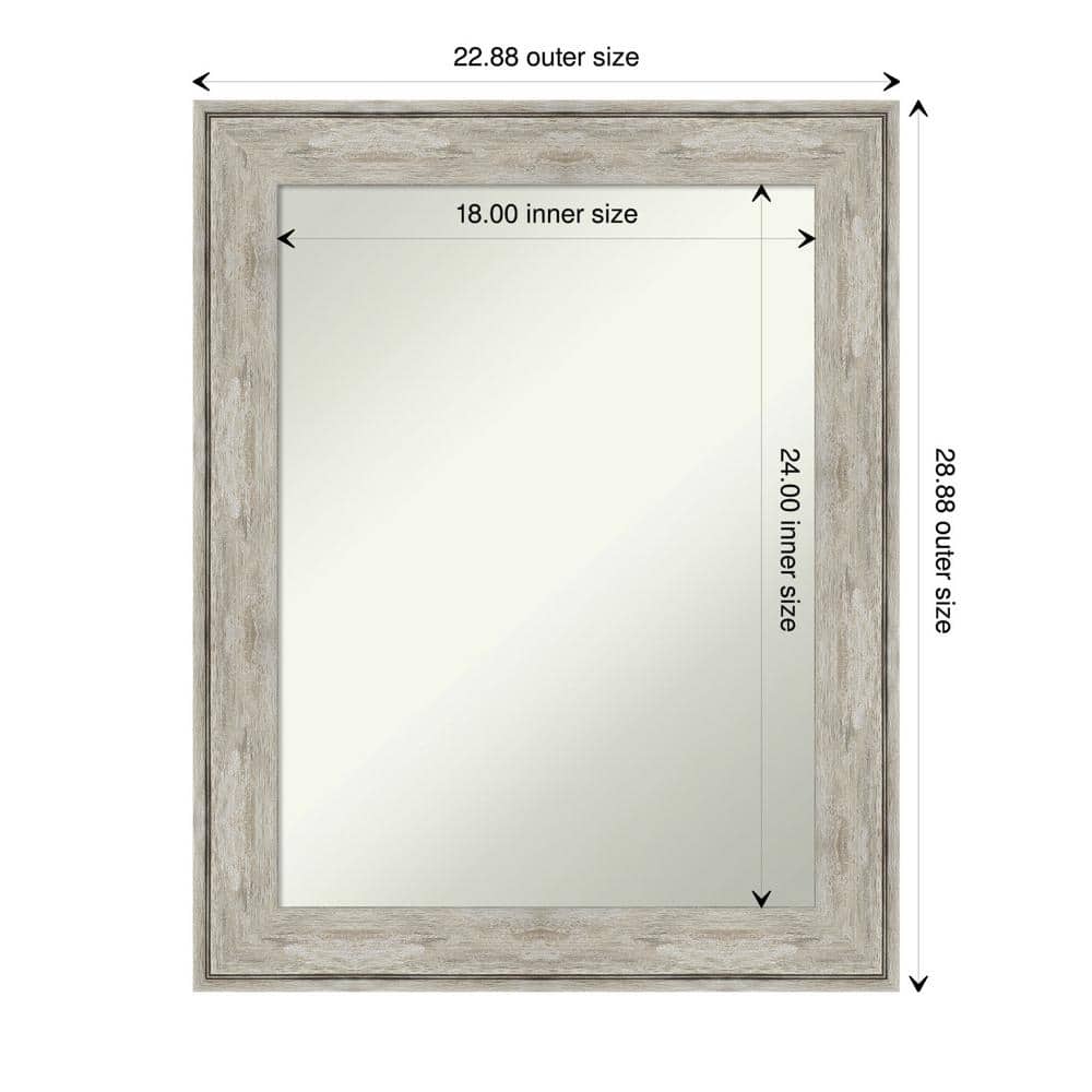 Crackled Metallic Silver Rectangular Bathroom Vanity Mirror