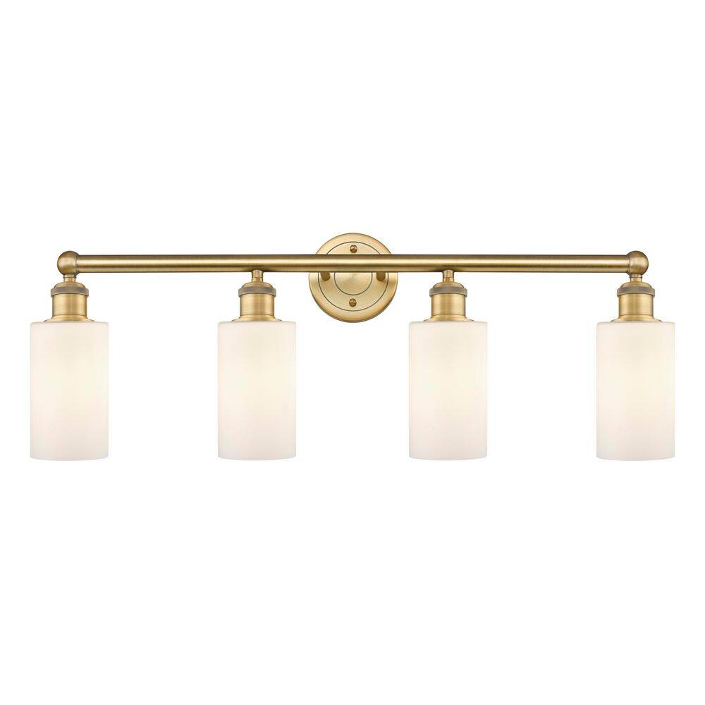 Clymer 30.88 in. 4-Light Brushed Brass Vanity Light with Glass Shade price history on PriceWatchPro