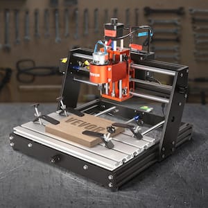 CNC Router Machine, 60 Watt, Control Wood Engraving Carving Milling Machine Kit, 11.8 in. L x 7.87 in. W x 2.36 in. H