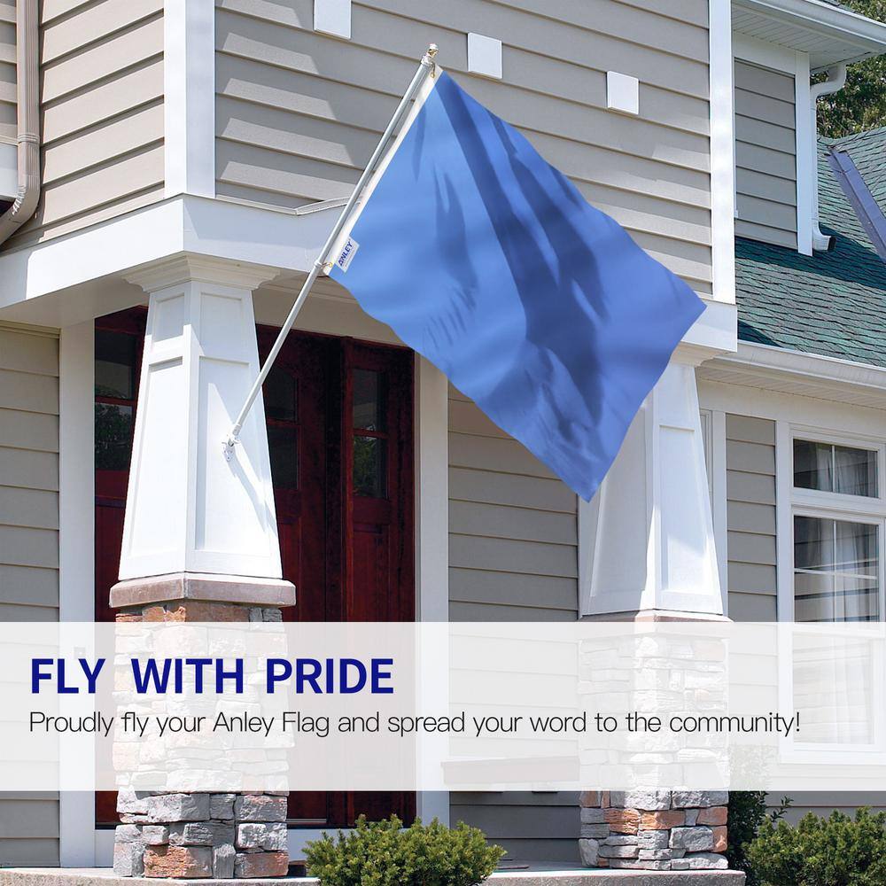 Solid Blue Polyester Garden House Flag Set with Grommets