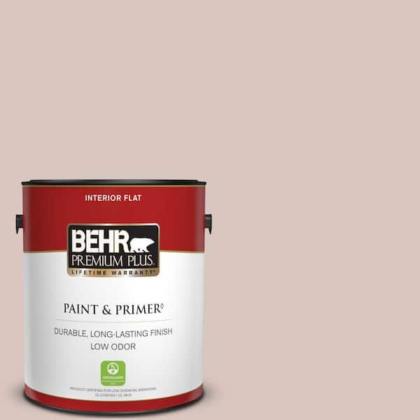 BEHR PREMIUM PLUS 1 gal. #PPU2-06 Wisp of Mauve Flat Low Odor Interior Paint & Primer