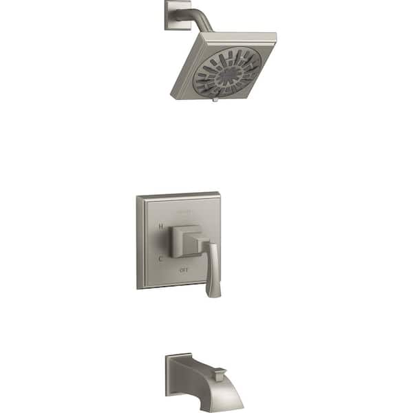 KOHLER Kallan Rite-Temp Single-Handle 1- -Spray Tub and Shower Faucet in Vibrant Brushed Nickel (Valve Included)
