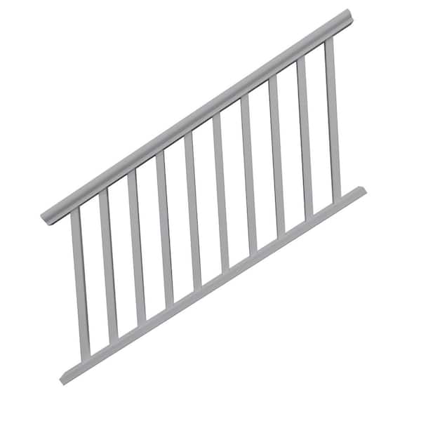 Color Grey Pvc Railing CREATIVE SURFACES 36 in. x 72 in. Gray Vinyl Stair Railing NB066 - The ...
